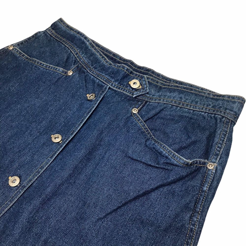 F Jeans Street Wear Jean‎ Denim Button Front Skirt womens size 9/10 Pockets Blue